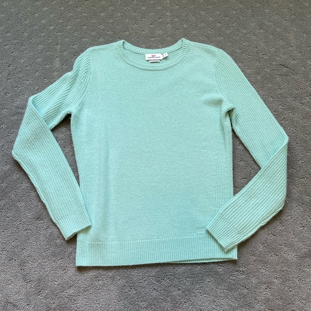 Vineyard Vines Cashmere Blend Turquoise Crew Neck Sweater Size Small
